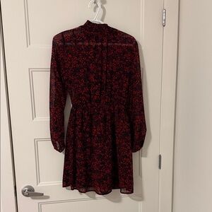 Dynamite Black and Red Floral Long Sleeve Dress